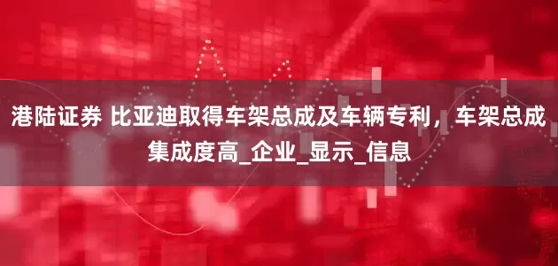 港陆证券 比亚迪取得车架总成及车辆专利，车架总成集成度高_企业_显示_信息